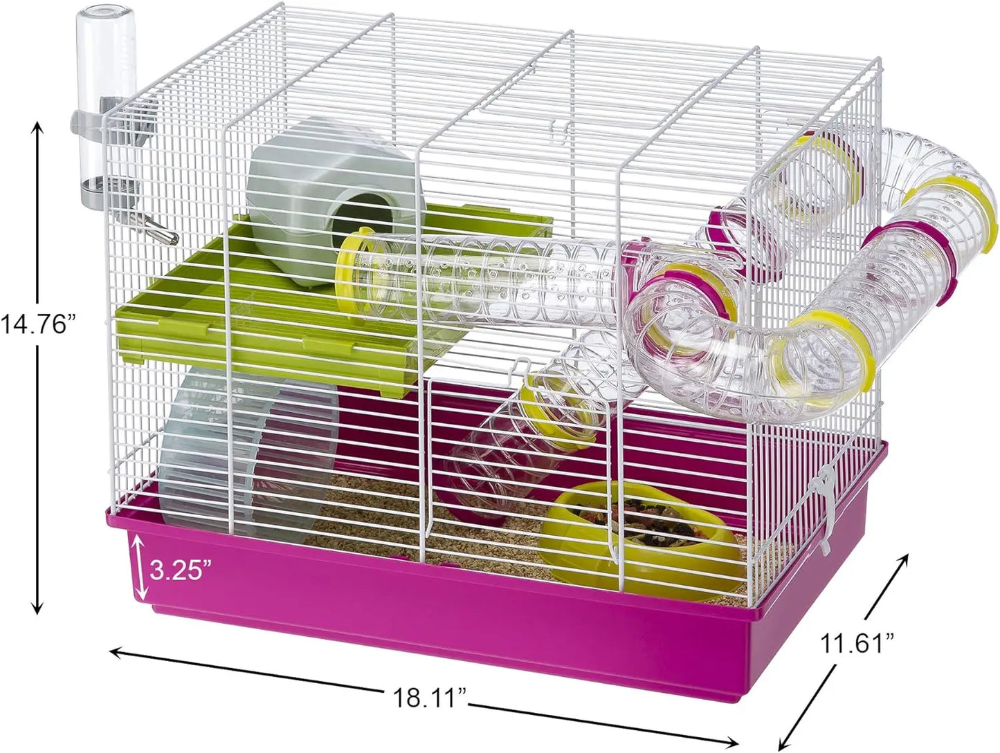 Small Hamster Cage Measures 18.11L x 11.61W x 14.8H & Includes All Accessories