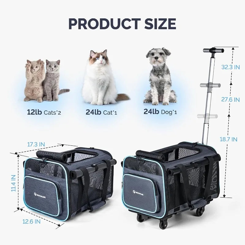 Pet Carrier with Wheels Airline & TSA Approved