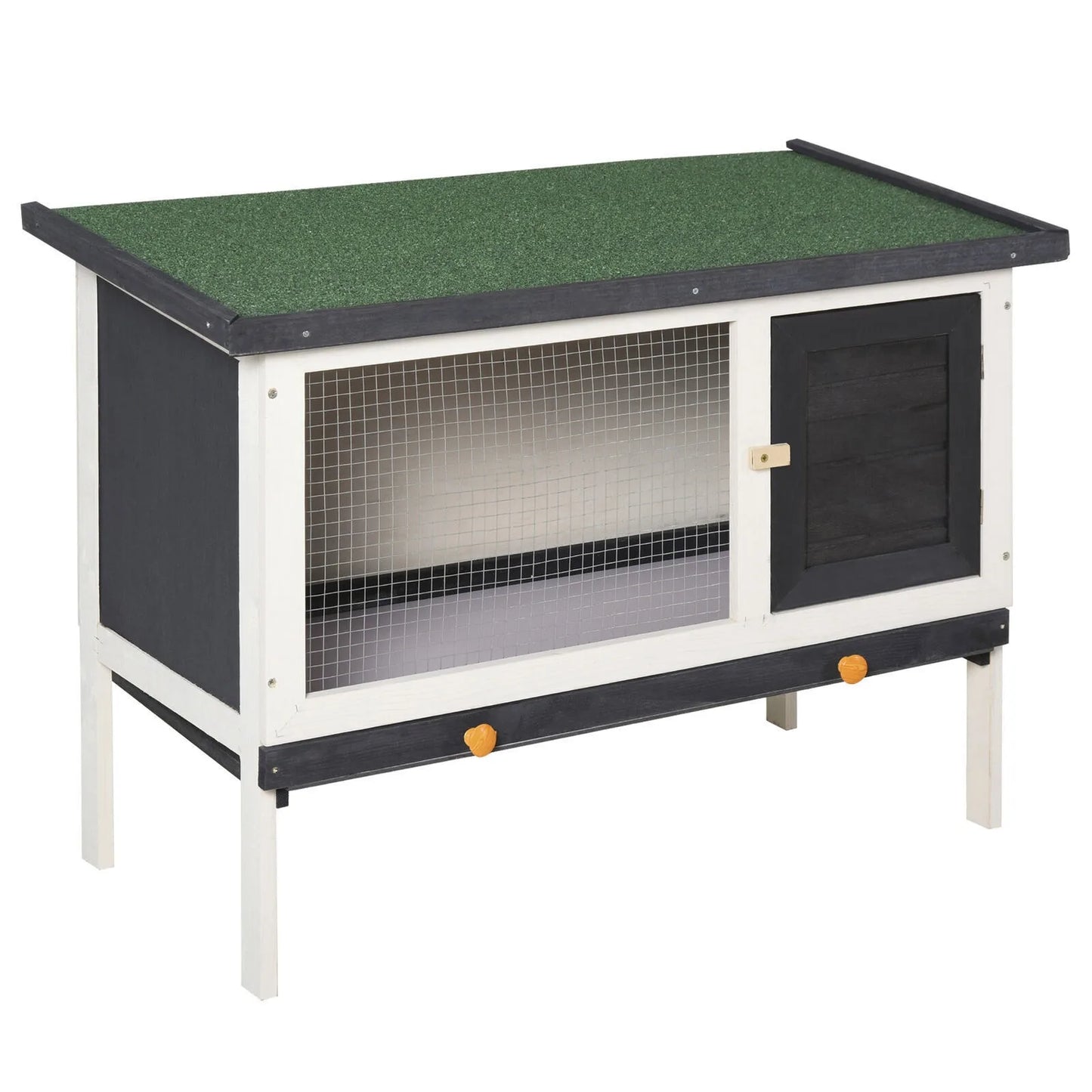 Indoor/Outdoor Wood Rabbit Hutch  w/Slide-Out Tray