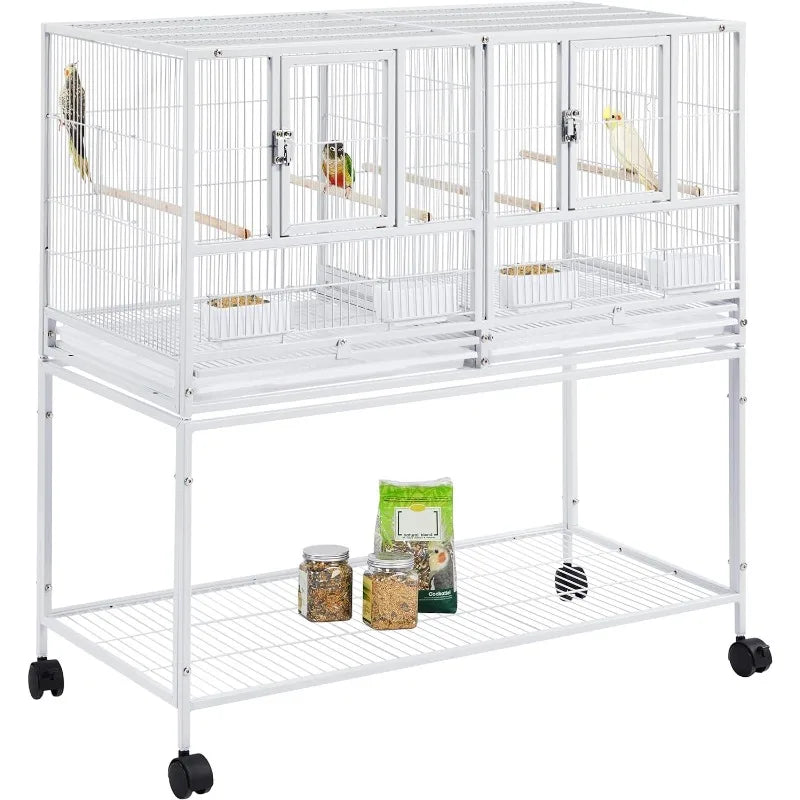 Stackable Divided Breeder Parakeet Bird Cage for Canaries Cockatiels Lovebirds Finches Small Parrots