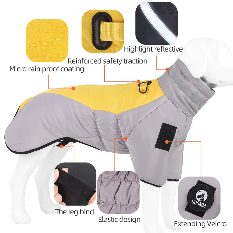 Down Coat with legs Padded Winter Warm Dog Jacket