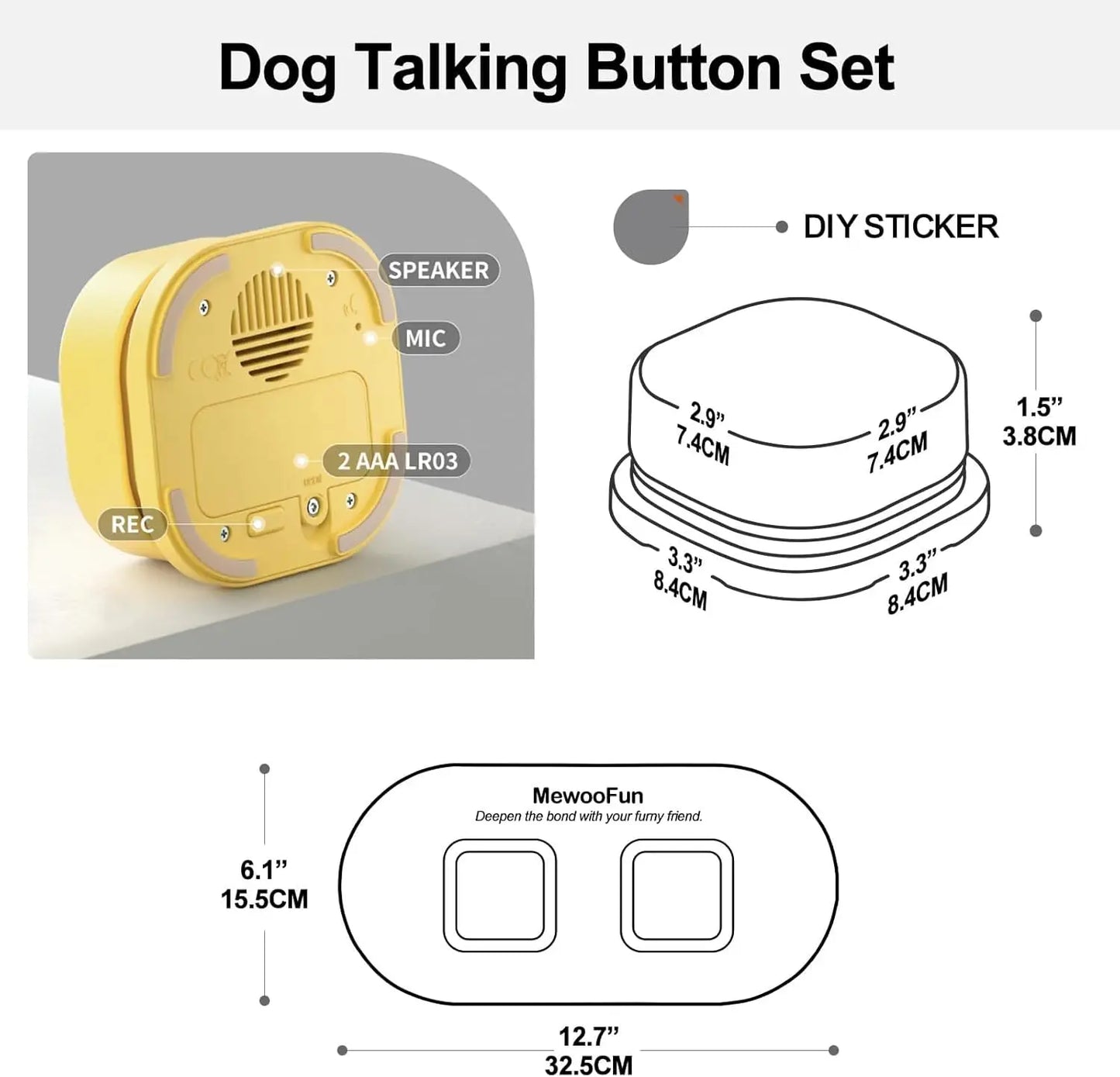 Dog Training Speaking Buttons with Mat & Training Manual