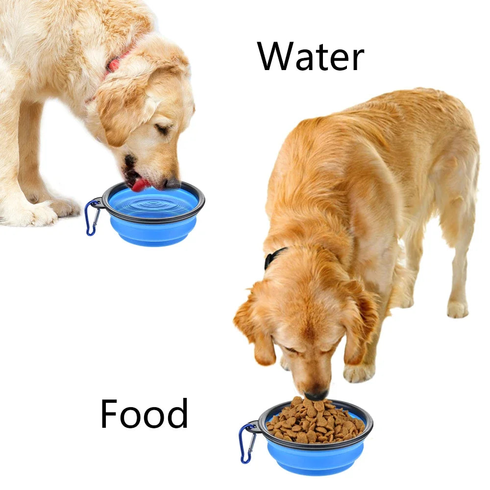 Collapsible Pet Silicone Dog Food Water Bowl Outdoor Camping Travel Portable Folding Pet Bowl Dishes