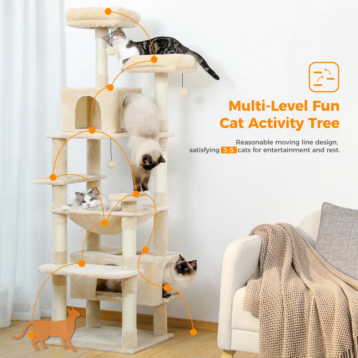 Large Cat Tree and Tower for Indoor