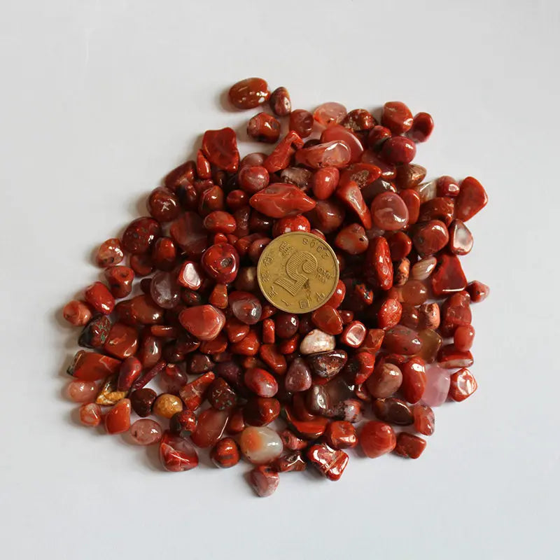 Natural Red Agate Crystal Chip Stone Quartz Polished Tumbled Gravel Gemstone Rock