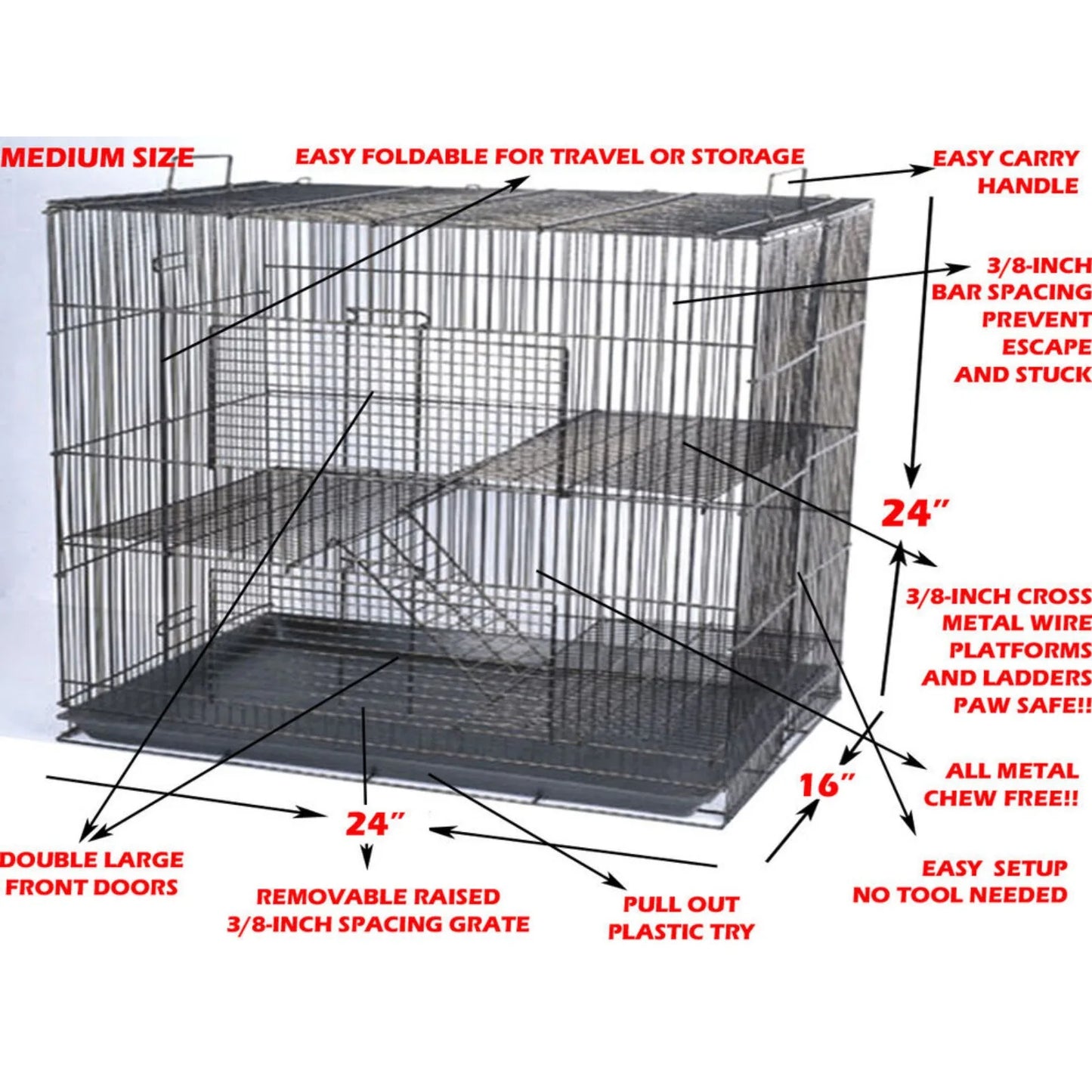 Guinea Pig Hamster Gerbil Small Animal Cage