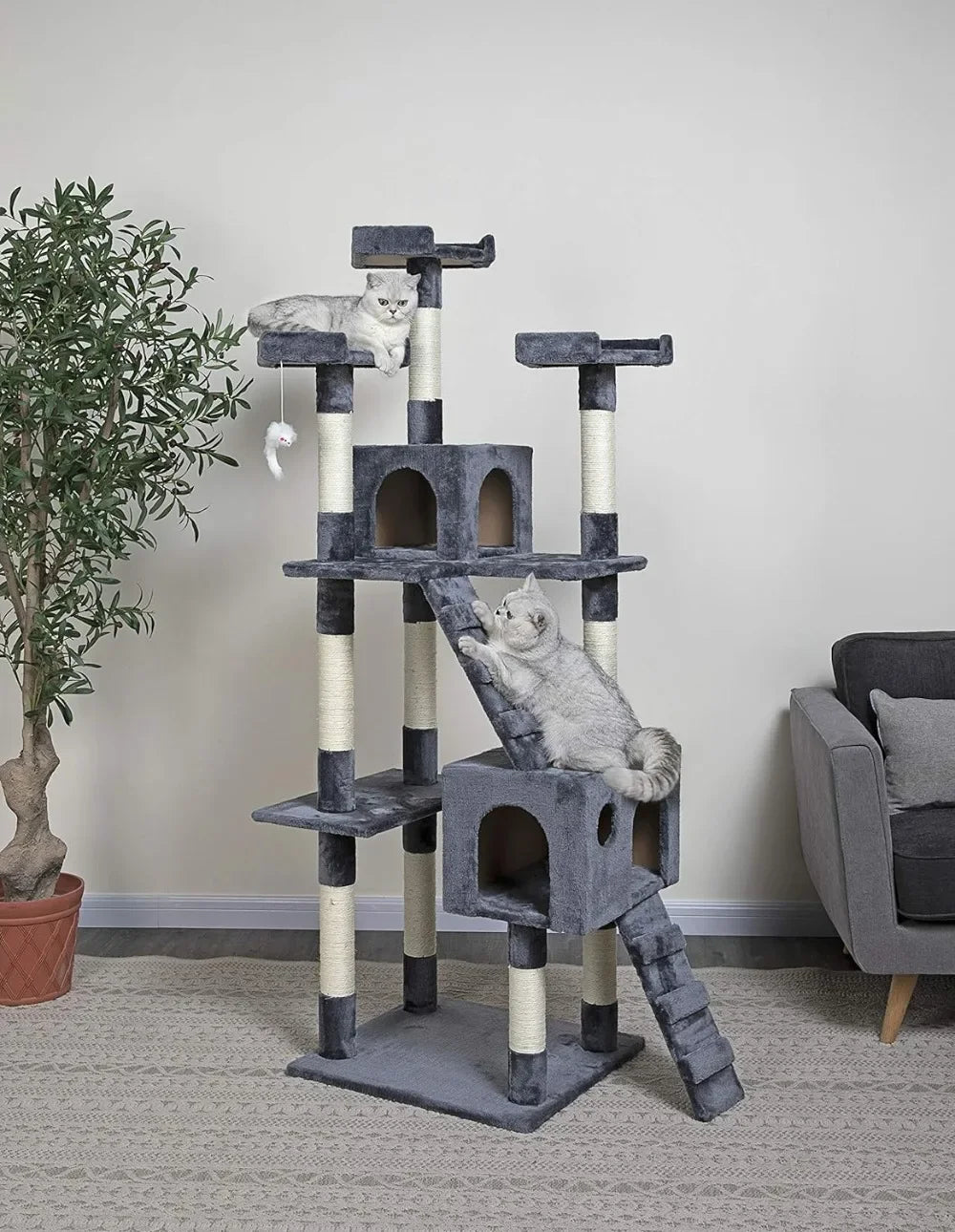 72" Tall Extra Large Cat Tree Tower Condo Cat House