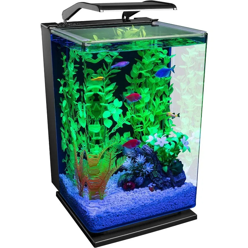 Aquarium Kit Fish Tank with LED Lighting and Filtration Included