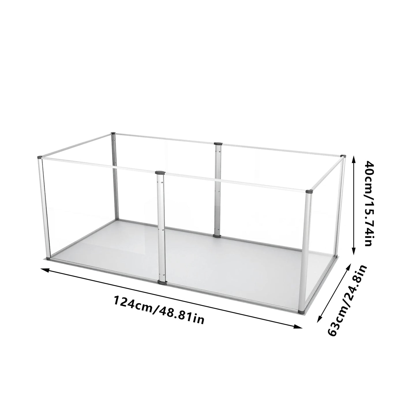 Transparent Acrylic Playpen Cage A Waterproof Hamster Yard Fence with Clear Cushioned Pad, Perfect for Small  Indoor Animals