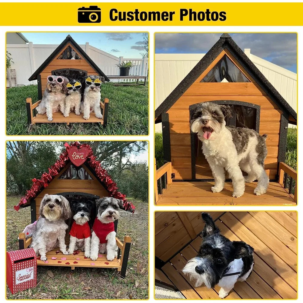 Outdoor kennels bite-proof design, small to medium-sized dog home with porch