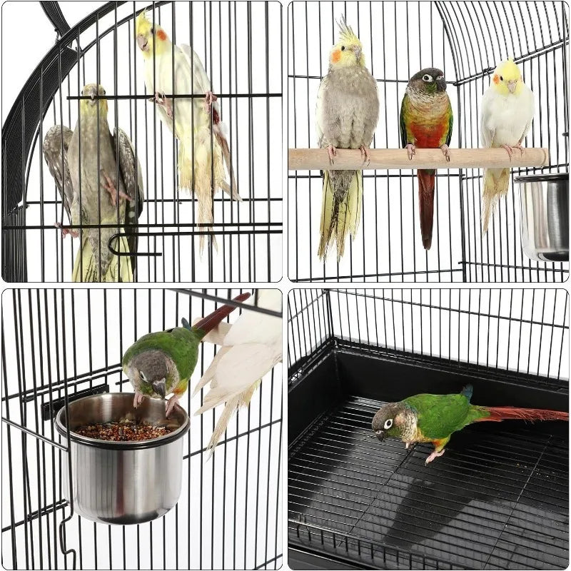 59-Inch Rolling Standing  Bird Cage for Parrots Cockatiels Sun Parakeets Lovebirds