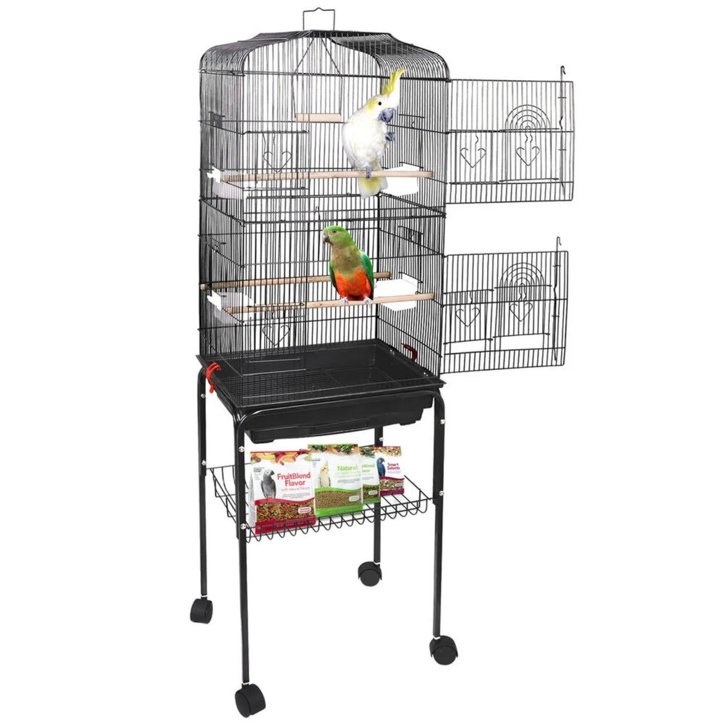 59'' Bird Cage with Rolling Stand Cockatiel Parakeet Finch