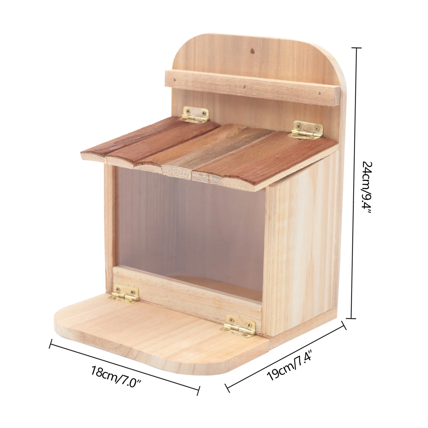 Outdoor Squirrel Feeder Hanging Squirrel Feeding Box Wooden House For Yard Tree