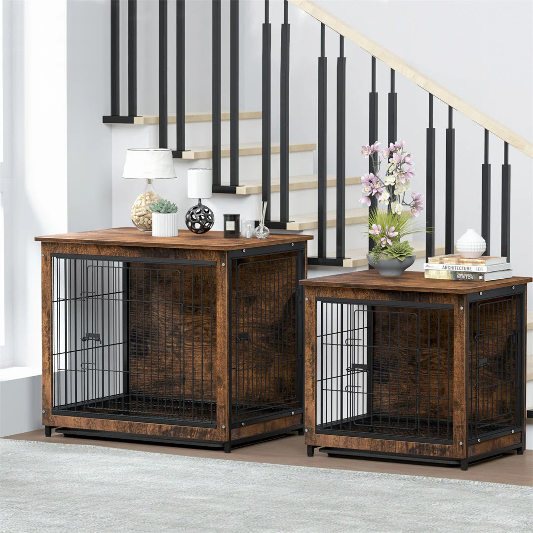 Spacious Dog Cage Furniture End Table Indoor Wooden