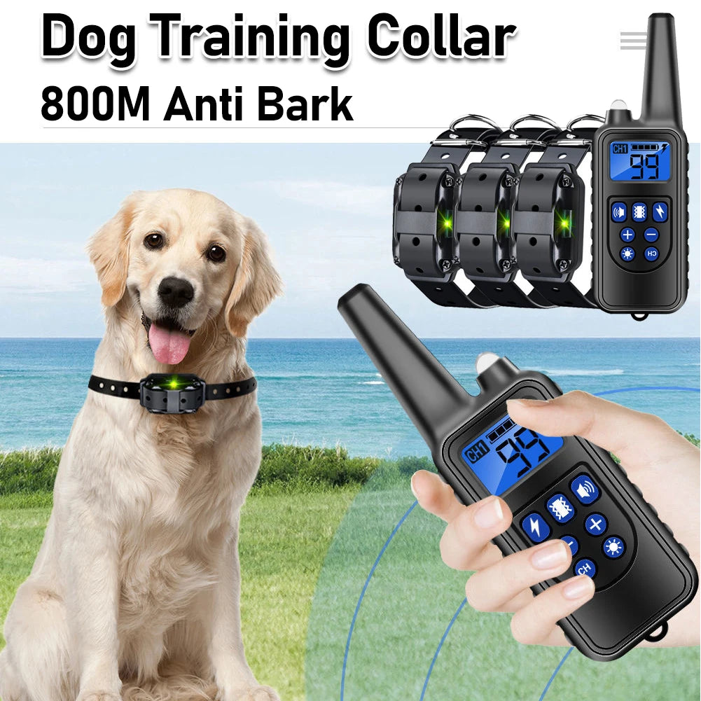 Anti Bark Electric Shock Collar Training Collar Rechargeable