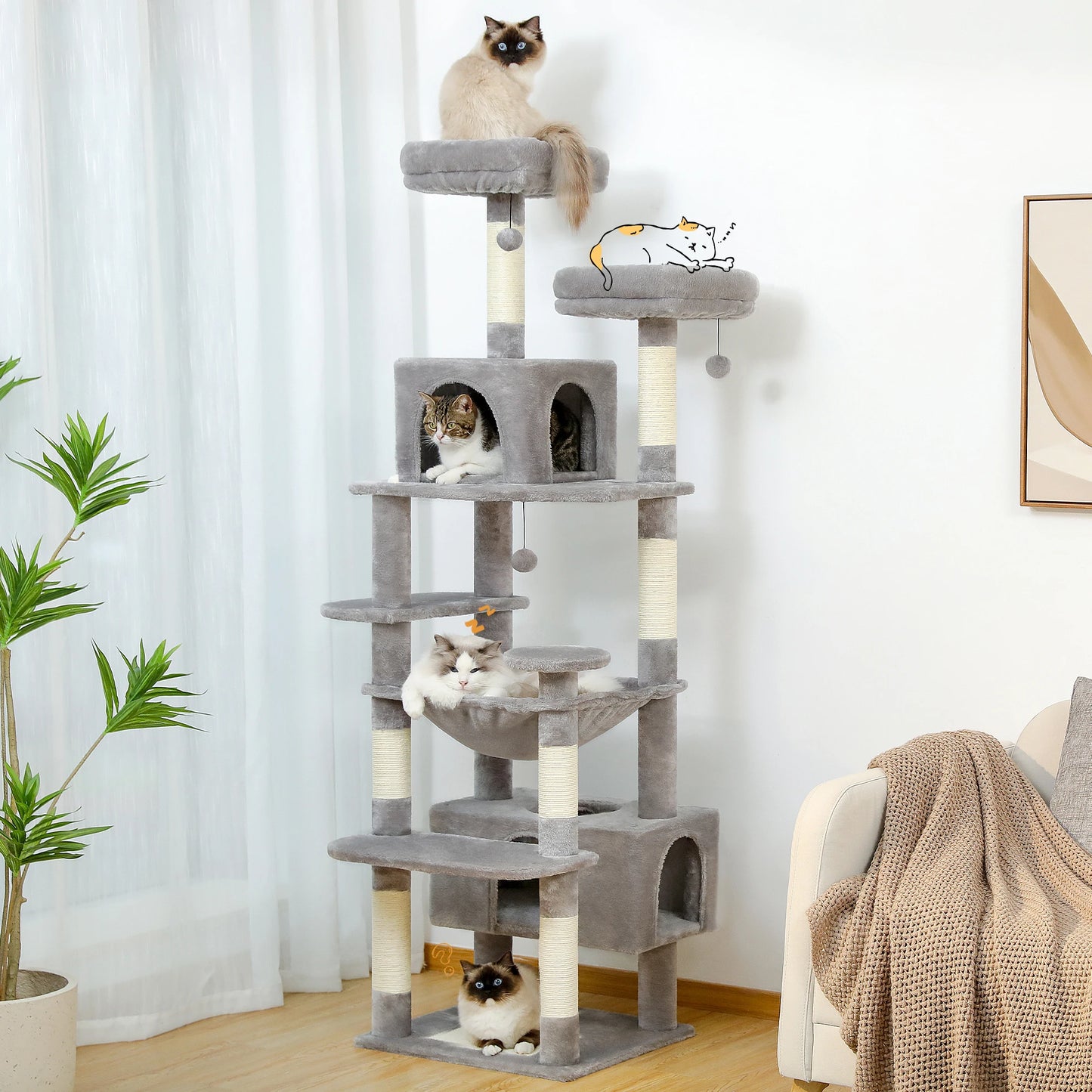 Large Cat Tree and Tower for Indoor