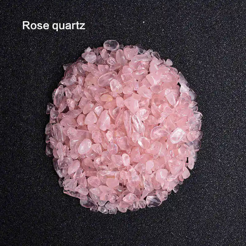 Natural Pink Rose Quartz Crystal Polished Tumbled Chip Stone Mineral Rock Aquarium Decor