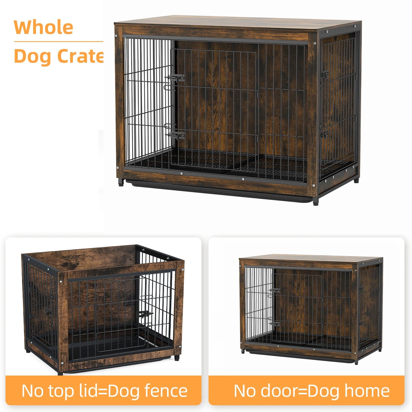 Spacious Dog Cage Furniture End Table Indoor Wooden