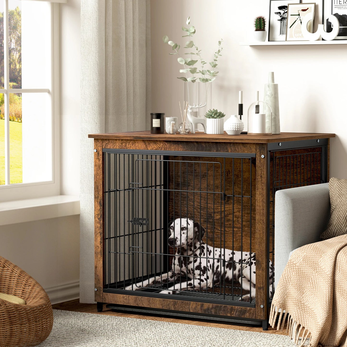 Spacious Dog Cage Furniture End Table Indoor Wooden