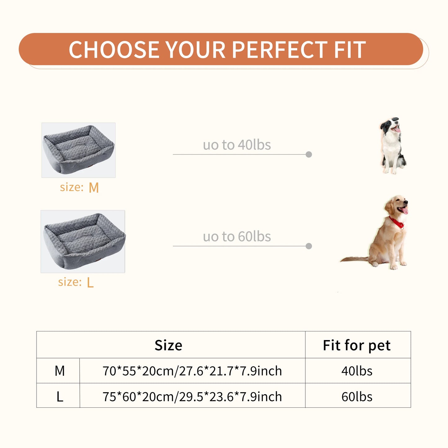 Orthopedic Dog Bed for Large Medium Small Dogs