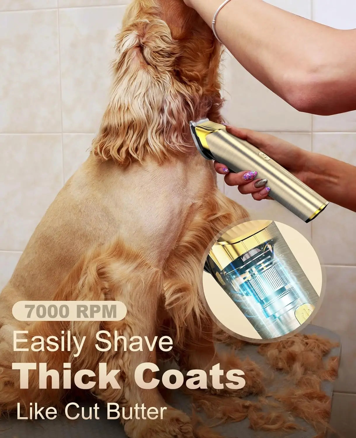 Dog Clippers for Heavy Thick Coat 2 Speed Low Noise Dog Grooming Kit