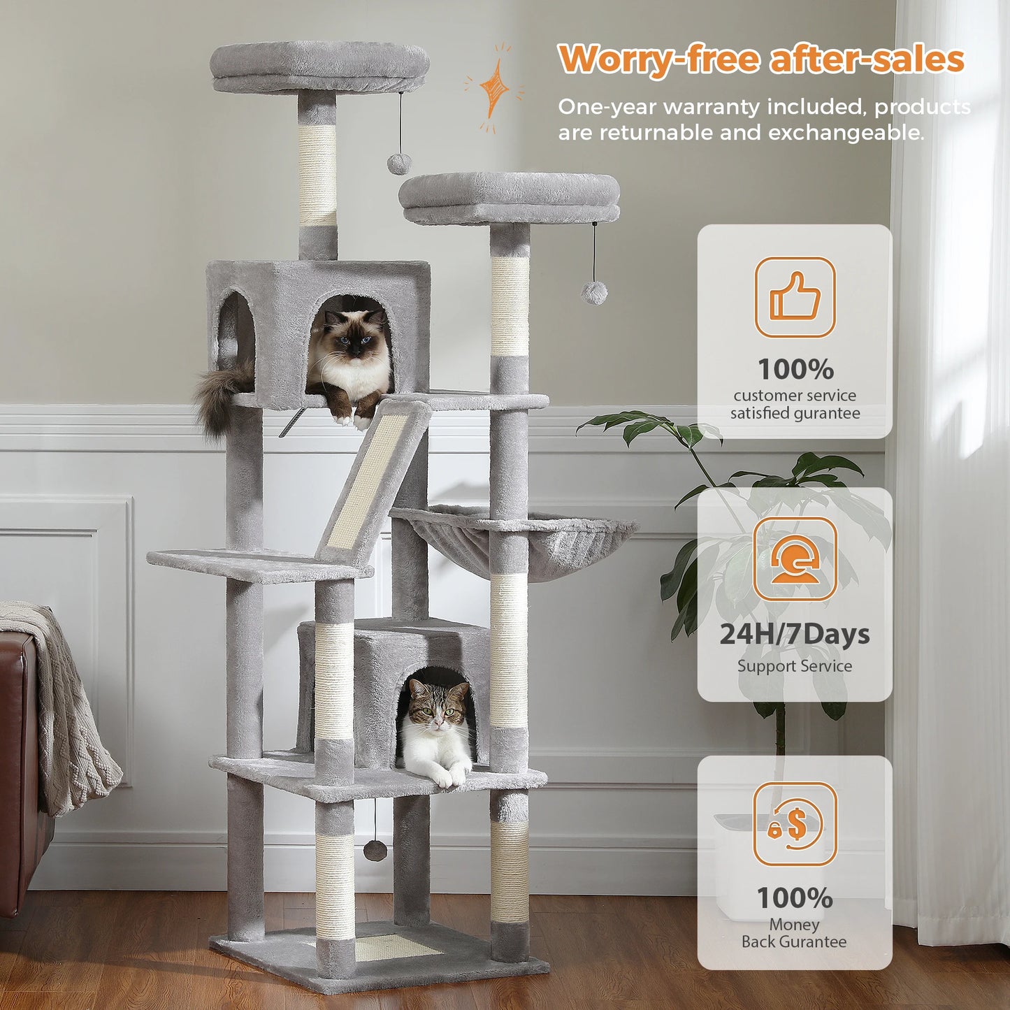 Large Cat Tree Cat Tower for Indoor Cats Multi-Level