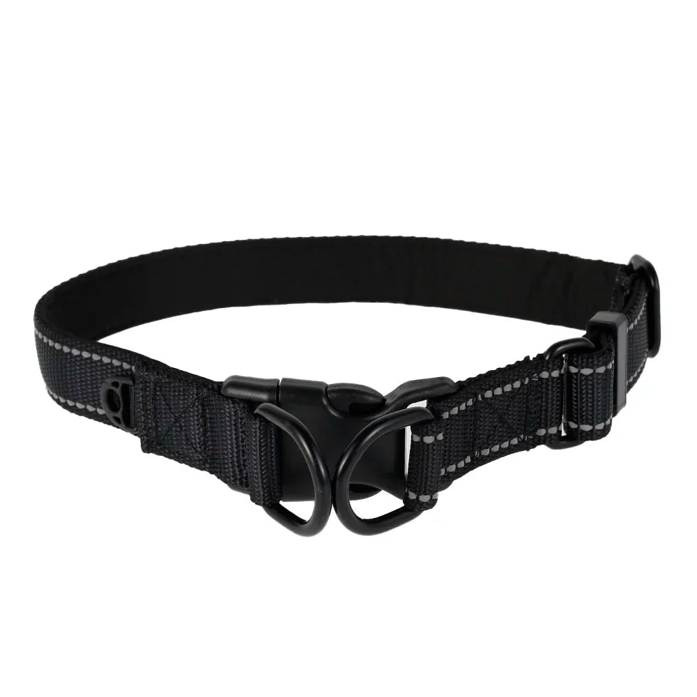 Dog Collars Soft Padded Nylon Neck Collar With Reflective Strip