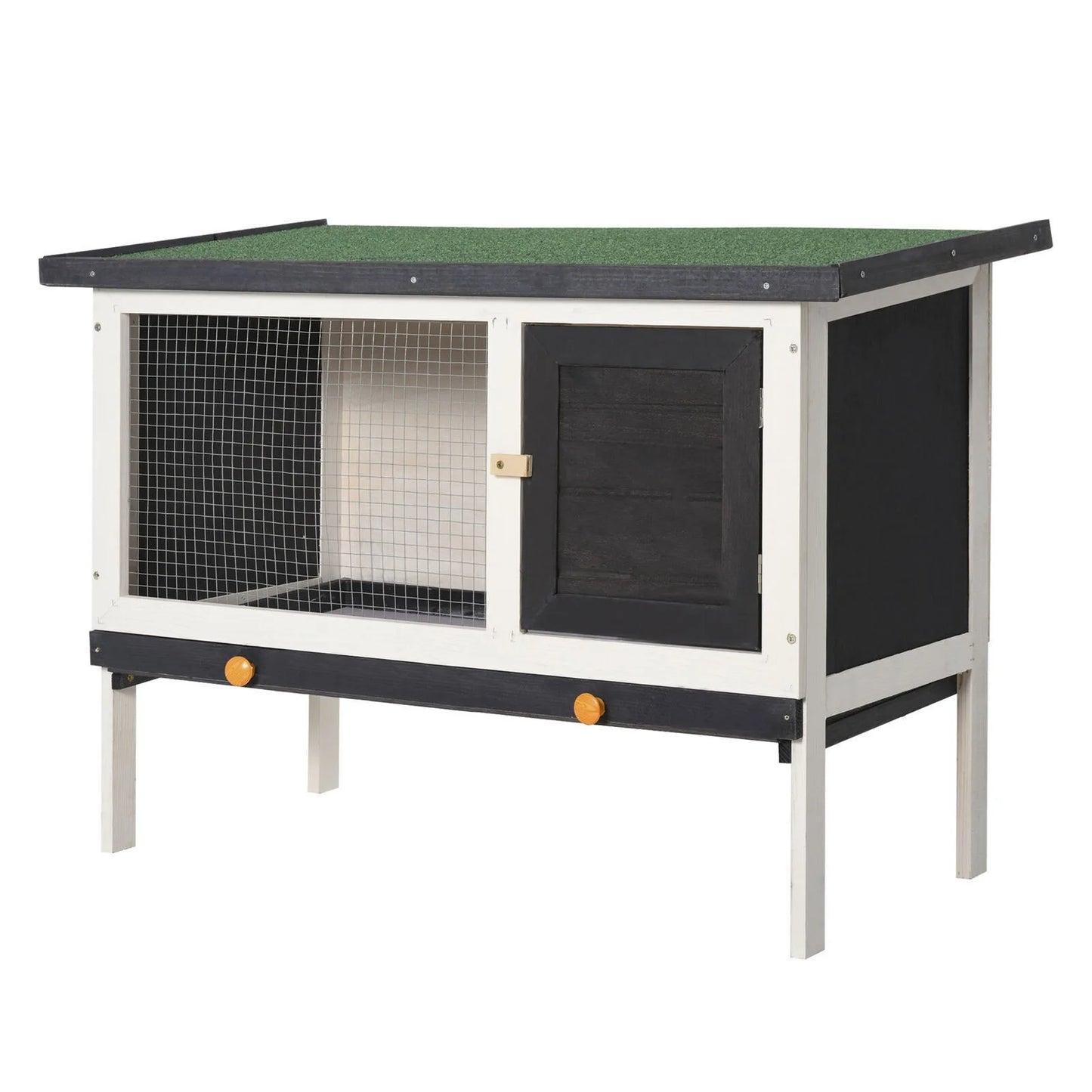 Indoor/Outdoor Wood Rabbit Hutch  w/Slide-Out Tray