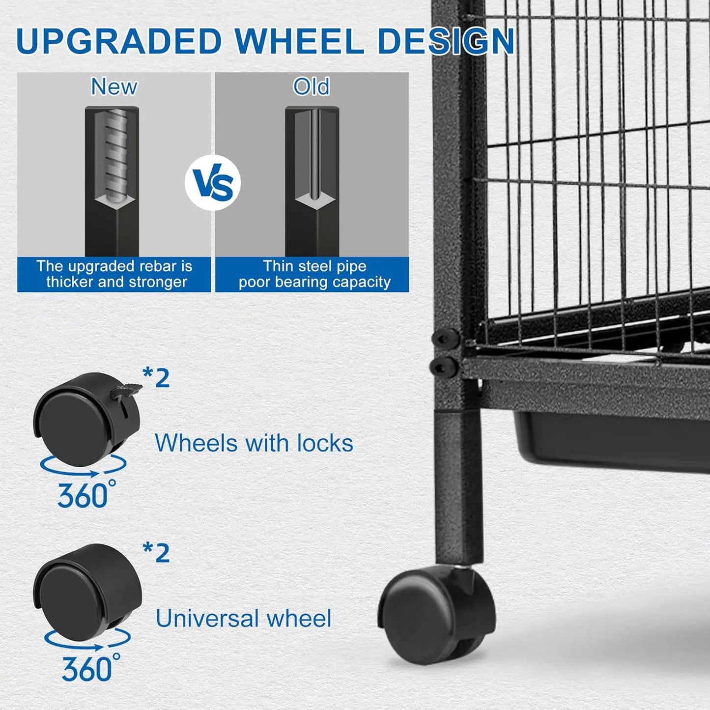 Metal Small Animal Cages Rolling with Removable Ramps