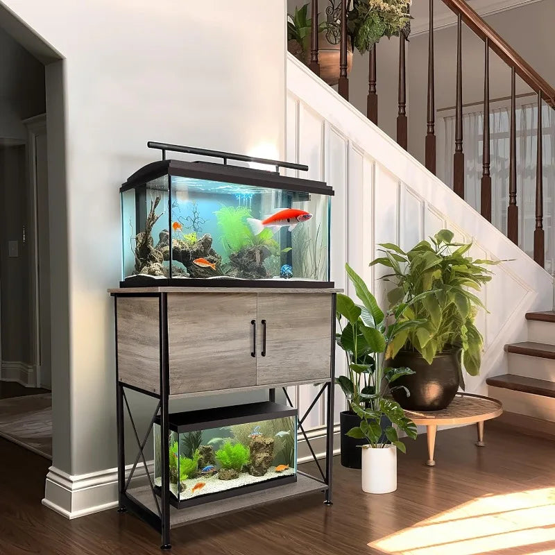 20-29 Gallon Fish Tank Stand with Cabinet Storage, for 20 Gallon Long Aquarium