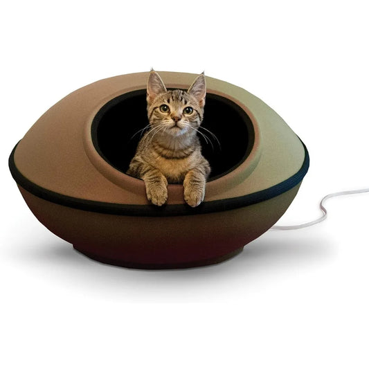 Thermo-Kitty Mod Dream Pod Heated Cat Bed for Large Cats, Indoor Heated Cat Cave