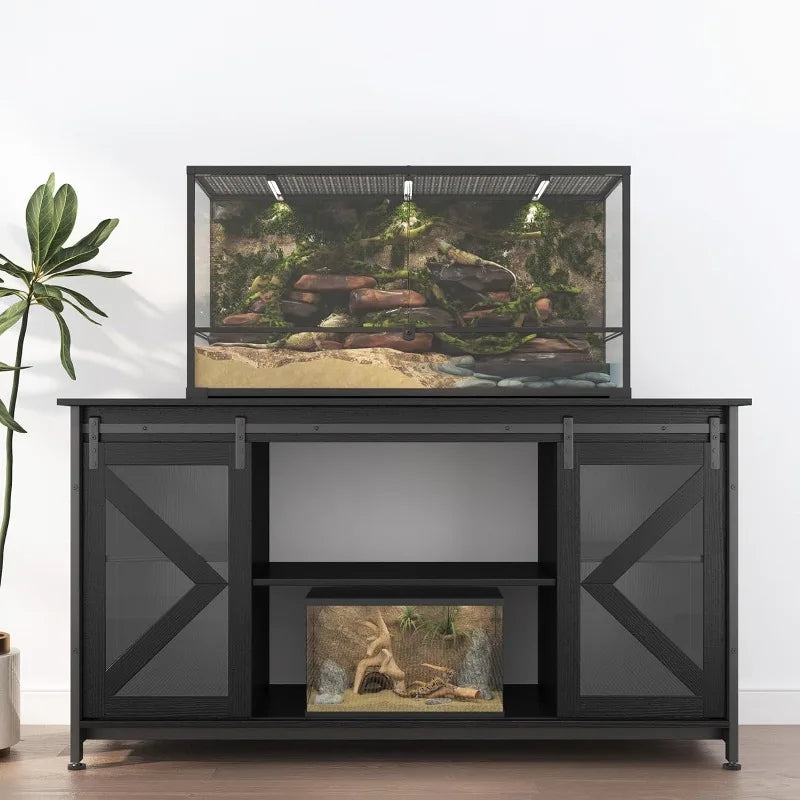 75-90 Gallon Fish Tank Stand with Cabinet, Heavy Duty Metal