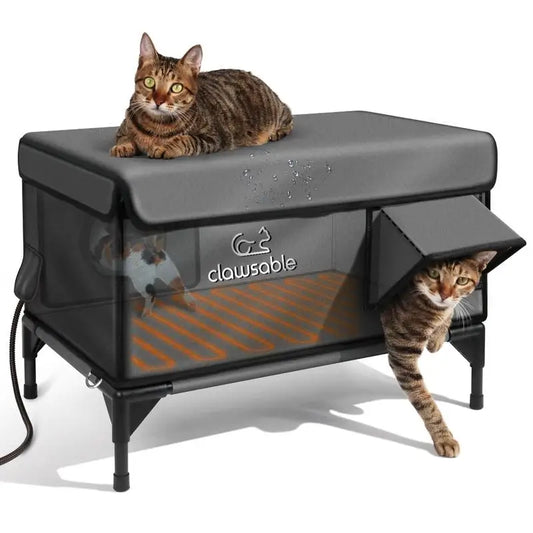 Indestructible Heated Cat House for Outdoor Winter Waterproof