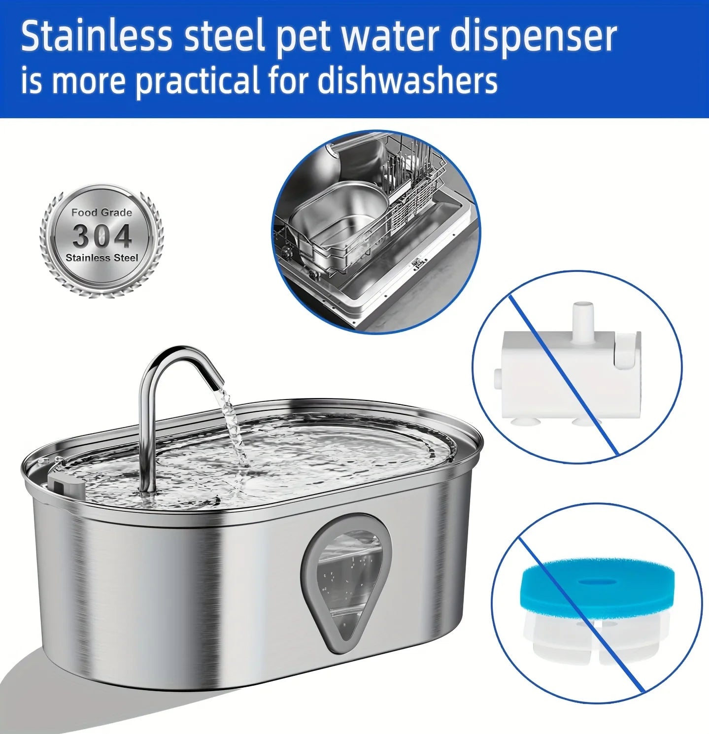 Large capacity pet water dispenser automatic with LED Lighting