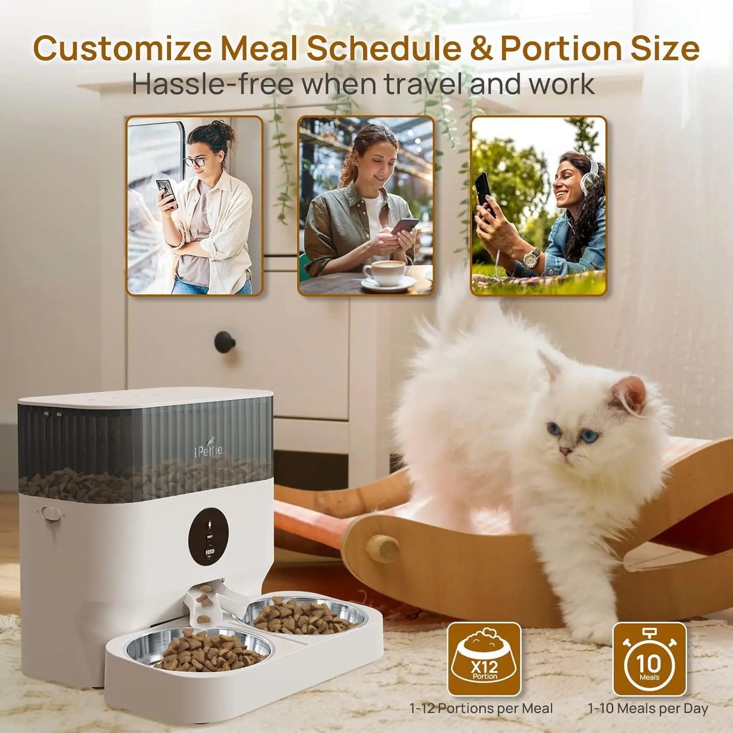 Automatic WiFi Pet Feeder for 2 Pets Smart Dog Cat Feeder