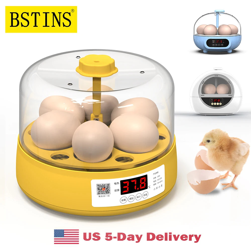 Mini Egg Automatic Incubator Home Brooder Cute Cartoon Automatic Incubator Electric for Chicken Birds Duck Goose 6 Eggs