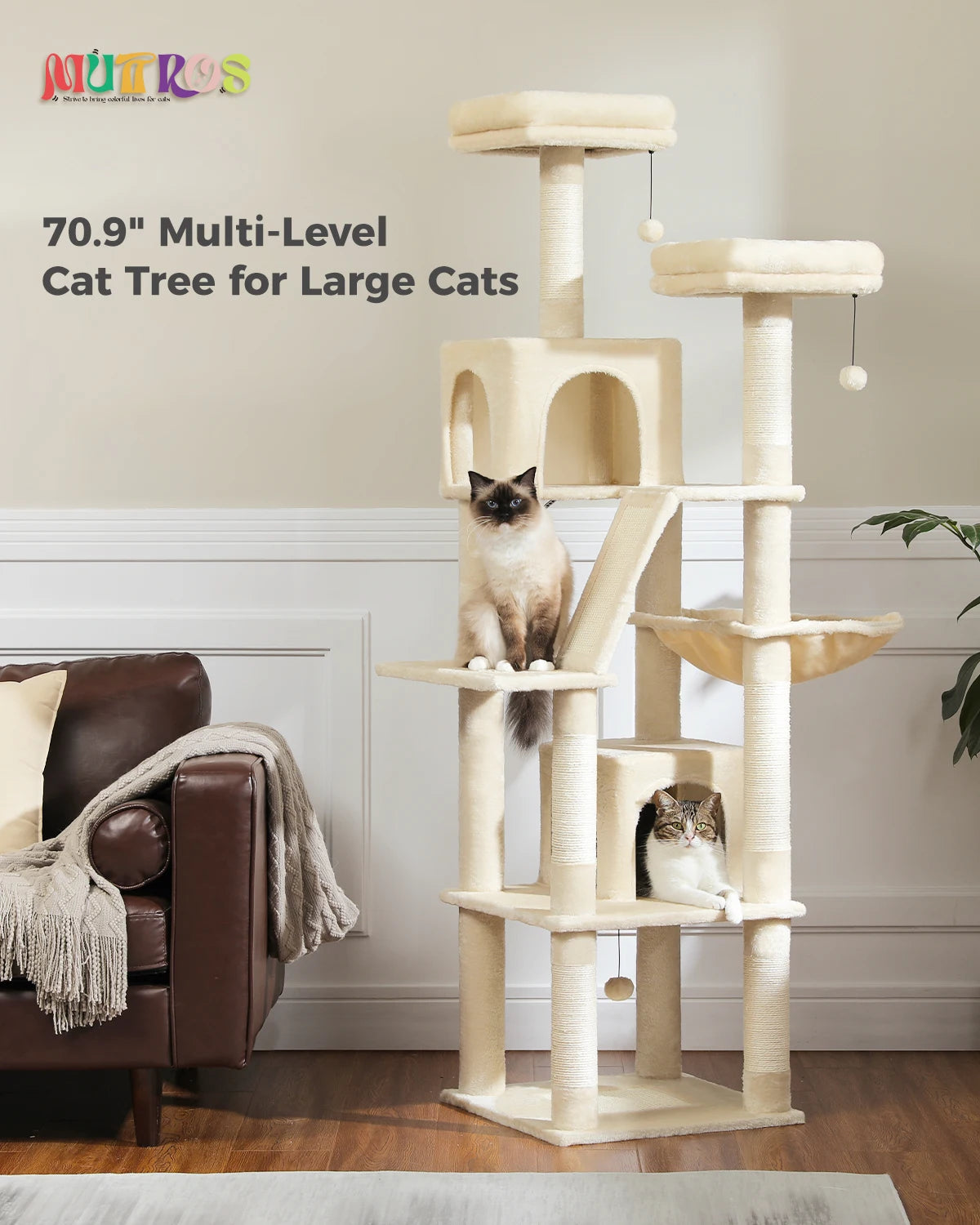 Large Cat Tree Cat Tower for Indoor Cats Multi-Level