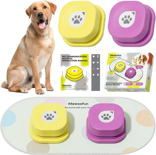 Dog Training Speaking Buttons with Mat & Training Manual