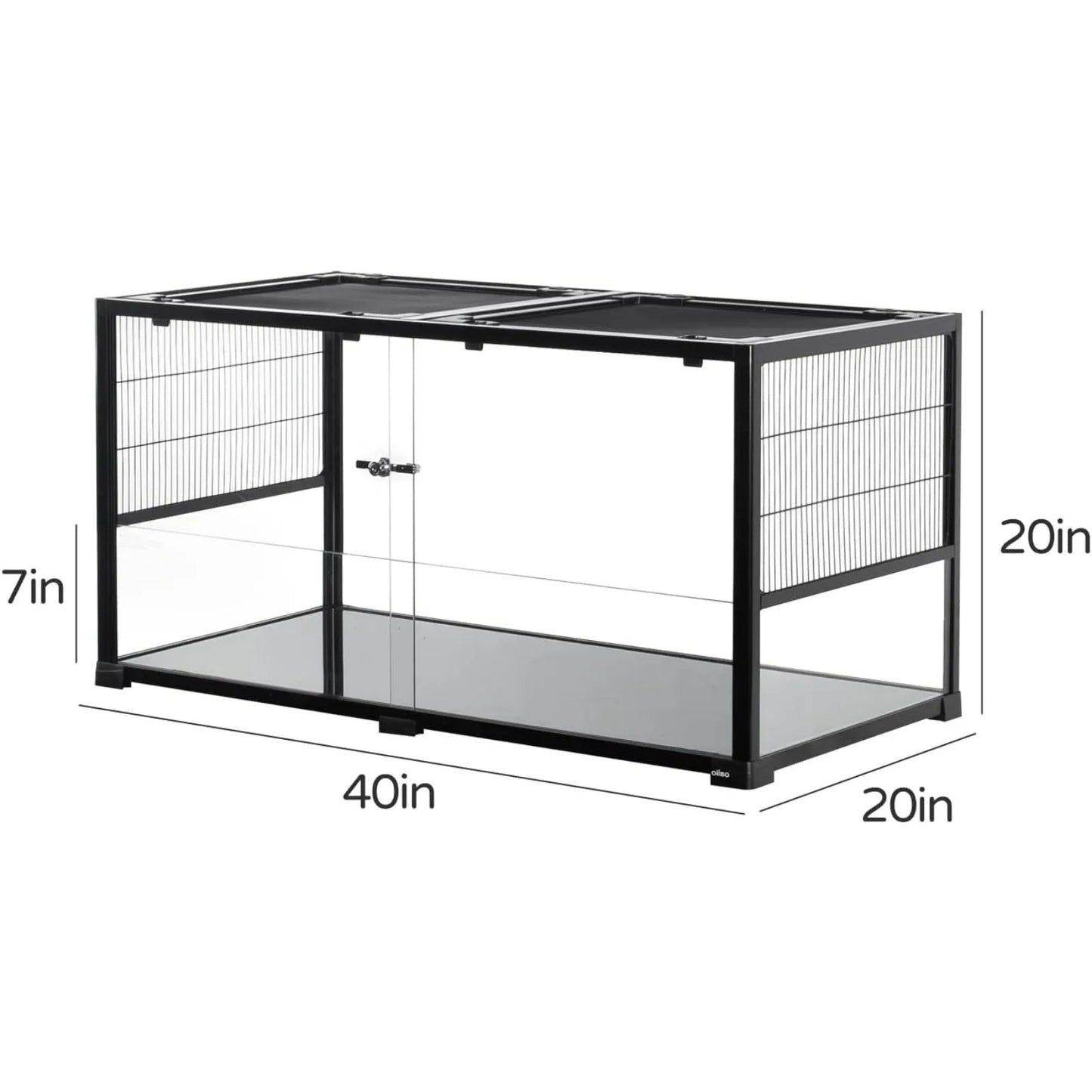 Glass Large Hamster Cage Habitat with Mesh and Glass Side